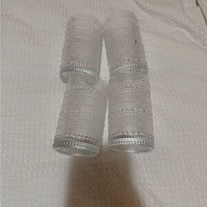 Set of Four Textured Glass Tumblers 12oz